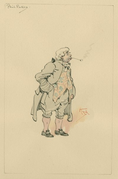 フィル・パークス、1920年代（紙にトイレとペンとインク） 作： Joseph Clayton Clarke