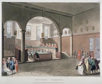 ドクターズ コモンズの内観、ロンドン市、1808 年 作： Joseph Constantine Stadler