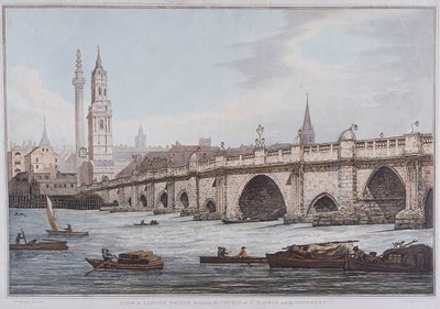 ロンドン橋の古い、ロンドン、1790 作： Joseph Constantine Stadler