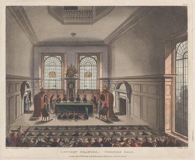 宝くじの抽選、クーパーズ ホール、1809 年 2 月 1 日、1809 年 2 月 1 日。 作： Joseph Constantine Stadler