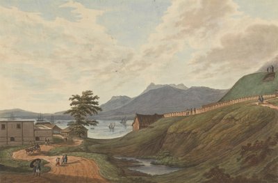 Spongy Lampu Hills Fort Marlborough、ベンクル、スマトラ、1799 作： Joseph Constantine Stadler