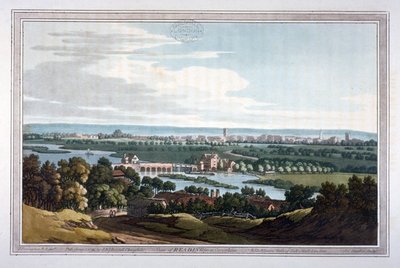 バークシャー州カヴァシャムからのレディングの眺め（1793年 作： Joseph Constantine Stadler
