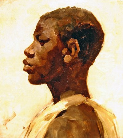 ニグロの頭」（油彩・キャンバス） 作： Joseph Crawhall