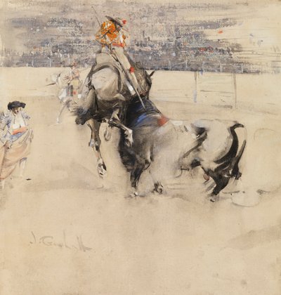 アルヘシラスの闘牛（水彩、ボディカラー、紙） 作： Joseph Crawhall