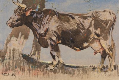 老牛（リネンにグワッシュ） 作： Joseph Crawhall