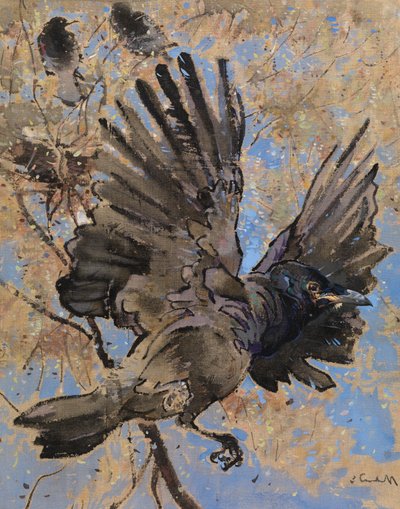 ルークスの巣（リネンにグワッシュ） 作： Joseph Crawhall
