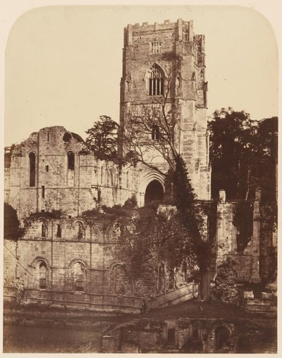 ファウンテンズ修道院。 教会とチャプター ハウス、1850 年代。 作： Joseph Cundall