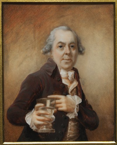 グラスを持つ男の肖像、c. 1780年代。 作： Joseph Daniel