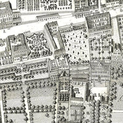 1788年にモーツァルトと彼の家族が住んでいた135アルザーグルントを示すウィーンの地図の詳細（エッチングと彫刻） 作： Joseph Daniel Huber