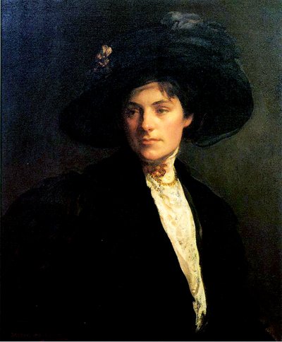 黒い帽子の女1910 作： Joseph DeCamp