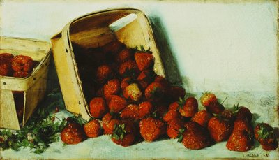 イチゴのバスケット、1883年 作： Joseph Decker