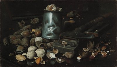 缶とナッツのある静物、1886年頃 作： Joseph Decker