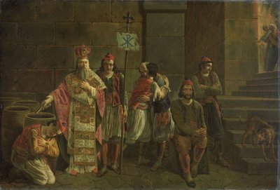 ミソロンギの最後の擁護者、1826 年 4 月 22 日: ギリシャ独立戦争のエピソード 作： Joseph Denis Odevaere