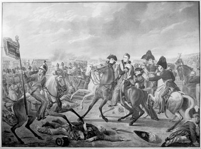 1815年に発表されたウォータールーの思い出に残る戦いで勝利した瞬間に負傷したオレンジのHRHウィリアム王子 作： Joseph Denis after Odevaere