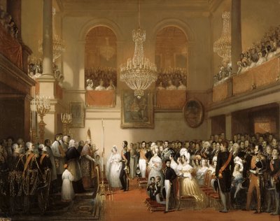 ベルギーのレオポルド1世とオルレアンのルイーズ王女の結婚、コンピエーニュ城 作： Joseph Desire Court