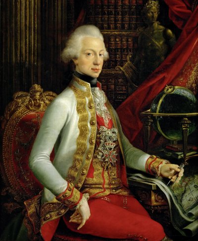 1797〜1824年にトスカーナのフェルディナンド3世大公が図書館に座っていた。1797年 作： Joseph Dorffmeister
