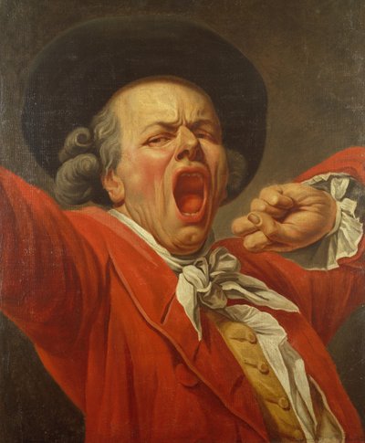 あくびをする男性としての自画像 作： Joseph Ducreux