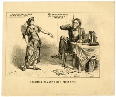 コロンビアは彼女の子供を要求、1864 作： Joseph E. Baker