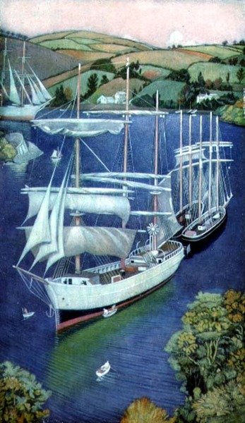 コーンウォール州ファウエイのブリッグス 作： Joseph Edward Southall