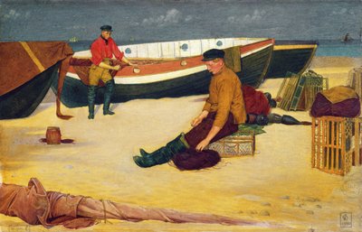 ラインのクリーニング、1900（紙にトイレ） 作： Joseph Edward Southall