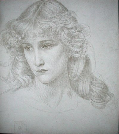 女の子の頭 作： Joseph Edward Southall