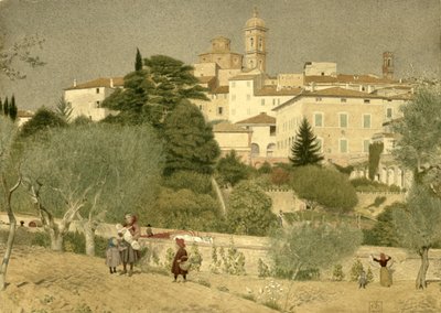 トスカーナでは、1906（紙にトイレ） 作： Joseph Edward Southall