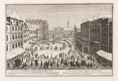 ウィーンのノイアー マルクト新市場、1719 年。 作： Joseph Emanuel Fischer von Erlach