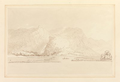 Lodore Cottage の岩と滝 作： Joseph Farington