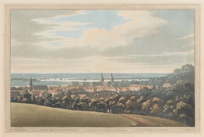 グリニッジとダウンザリバーの眺め。
1795年（アクアチント 作： Joseph Farington