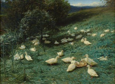 夏の日のあたたかさの中で (キャンバスに油彩) 作： Joseph Farquharson