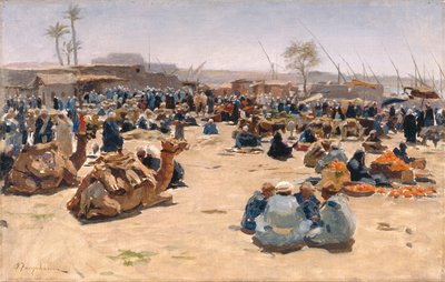 ナイルの市場 1893年頃 油彩・カンヴァス 作： Joseph Farquharson