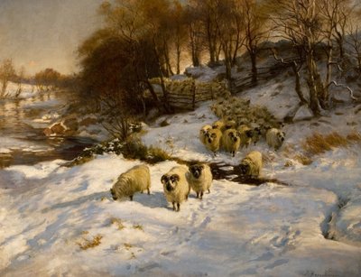 雪の中の羊 作： Joseph Farquharson