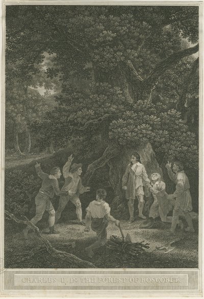ボスコベル-ロイヤルオーク：彫刻、1800年4月 作： Joseph Farrington