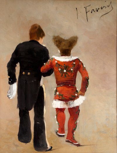 2 人のピエロ、1885 年頃。 作： Joseph Faverot