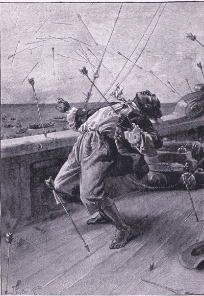 彼らは矢を放ち、貧しい金曜日を殺した（リトグラフ 作： Joseph Finnemore