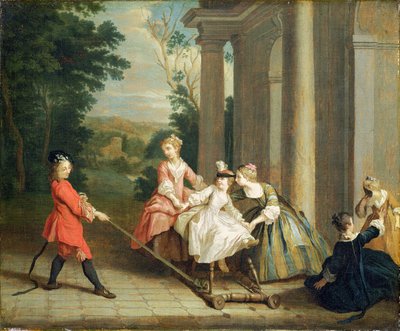 趣味の馬で遊ぶ子供たち、1741〜47年頃 作： Joseph Francis Nollekens