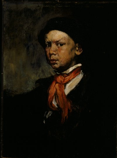 口笛を吹く少年、1873年頃（キャンバスに油彩） 作： Joseph Frank Currier