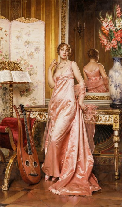 インテリアのエレガントな女性、 作： Joseph Frederick Charles Soulacroix