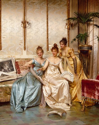 美しい3人の目利き」（油彩・キャンバス 作： Joseph Frederick Charles Soulacroix