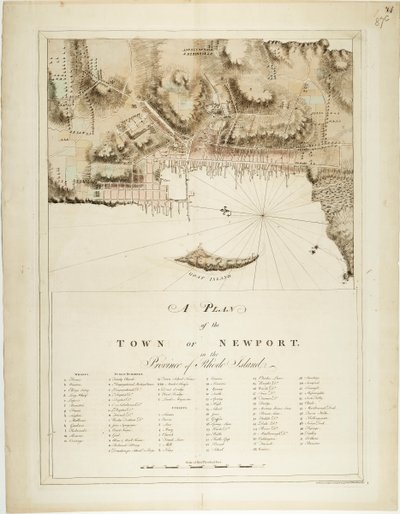ロードアイランド州ニューポートの町の平面図 作： Joseph Frederick Wallet DesBarres