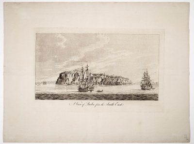 南東からのケベックの眺め（1781年頃）（彩色済みエングレーヴィング 作： Joseph Frederick Wallet DesBarres