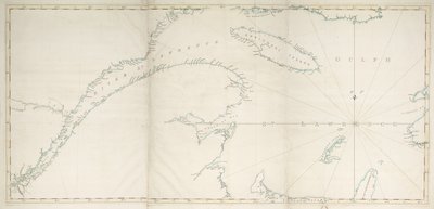 セント・ローレンス湾と川の地図、1778年頃（版画） 作： Joseph Frederick Wallet DesBarres
