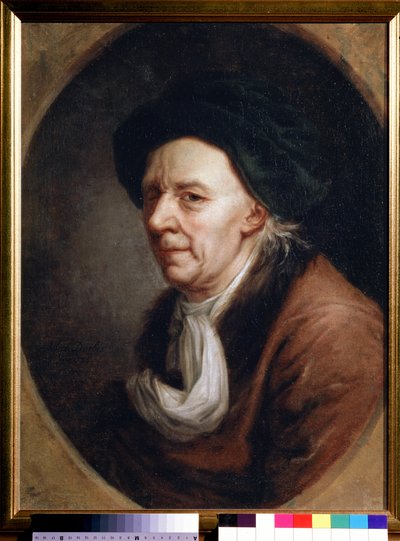 「レオンハルト・オイラーの肖像 (1707-1783)、スイスの数学者」ヨセフ・フリードリッヒ・アウグスト・ダルブス (1747-1810) 18世紀薄暗い. 61.3x47.3 cm State Tretyakov Gallery, Moscow Russia 作： Joseph Friedrich August Darbes