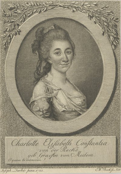 Elisa von der Recke 1754-1833、1783の肖像。 作： Joseph Friedrich August Darbes