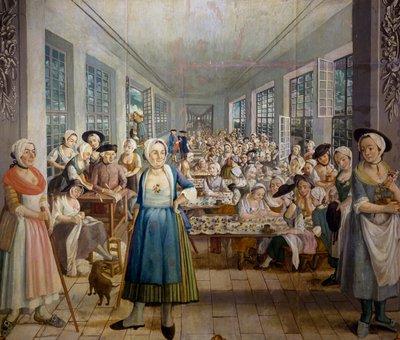 Wetter Brothersin tekstiilitehdas Orangessa, Provencessa vuonna 1764, kangaspainatusosasto, kirjoittanut Joseph Maria Gabriel Rossetti, Ranska 作： Joseph Gabriel Rossetti
