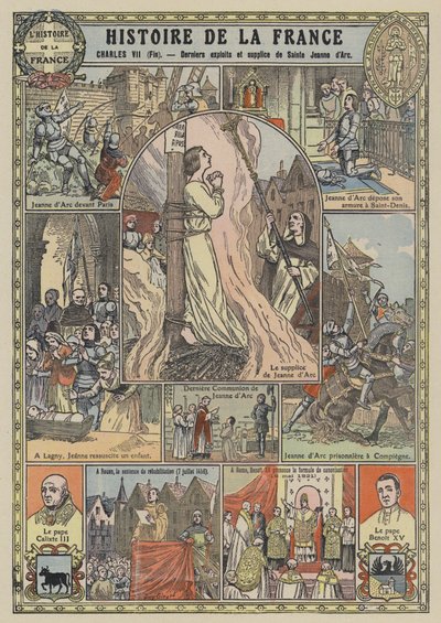 ジャンヌ・ダルクの最後の行為と処刑（カラーリソ） 作： Joseph Girard
