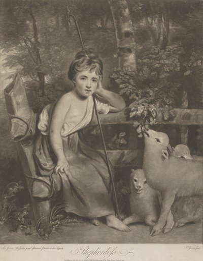Shepherdess (若い羊飼いとしてのミス・メアリー・パーマー) 作： Joseph Grozer