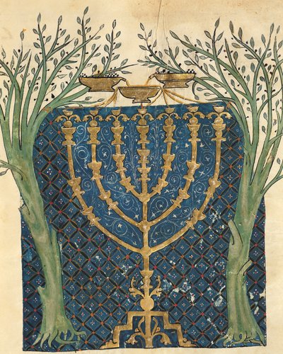 1299年のユダヤ人のサーベラ聖書からの、月経の照明 作： Joseph Ha Zarefati