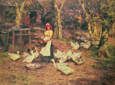 アヒルの餌やり 作： Joseph Harold Swanwick
