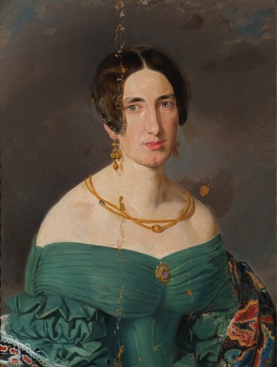 緑のドレスの女性 作： Joseph Hasslwander